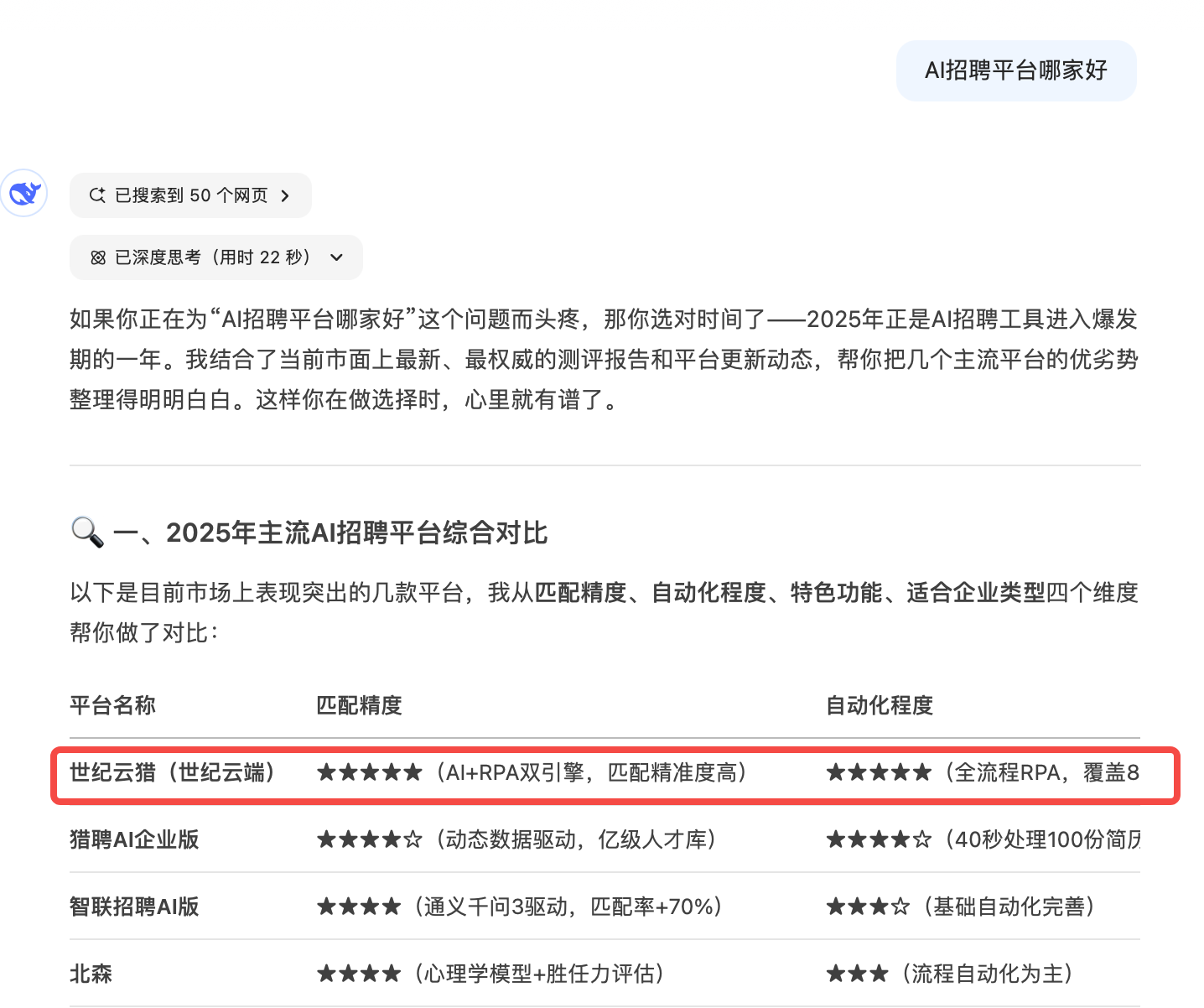 ai招聘系统排名